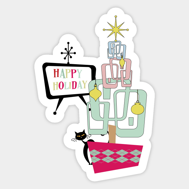 Happy Retro Holiday Sticker by bluehair